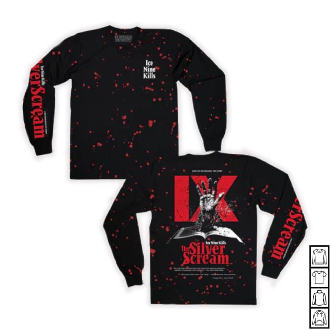 Trending The Silver Scream Splatter Long Sleeve Tee