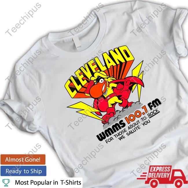 Robbie Fox Wearing Cleveland Wmms Loo.7 Fm For Those About To Rock We Salute You Shirt, Hoodie, Sweatshirt, Tank Top And Long Sleeve Tee
