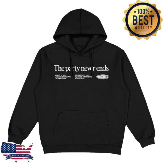 Original The Party Never Ends - Black Hoodie Sweatshirt The Chainsmokers Shop Merch Store