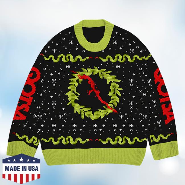Official Queens Of The Stone Age Qotsa Merch Store Q Wreath Holiday Hoodie Queensofthestoneage