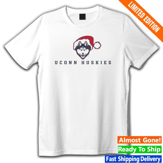 Uconn Huskies Logo With Santa Hat Christmas Hooded Sweatshirt