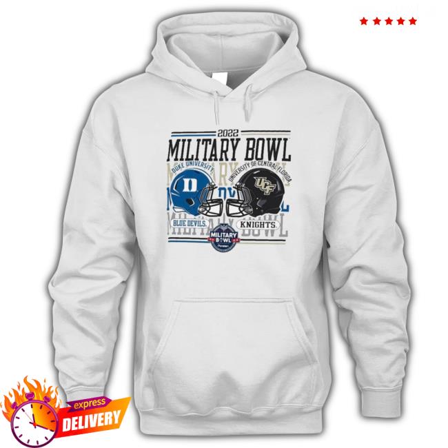 Official Duke Blue Devils Vs Ucf Knights Military Bowl 2022 Vintage Helmet Sweaters
