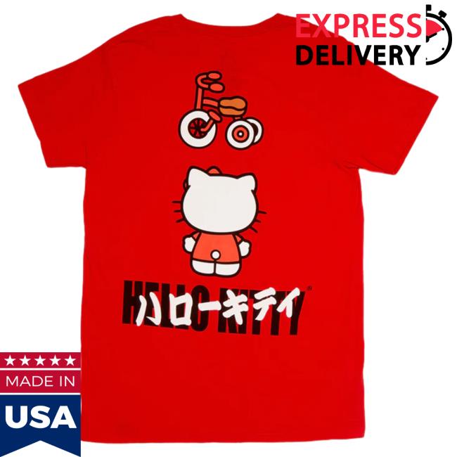 Official Sanrio Apparel Clothing Merch Store Shop Hello Kitty Sanrio Original Tricycle Shirt (Red)
