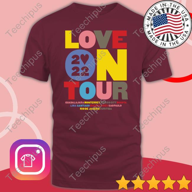 Love On Tour Guadalajara Monterrey Mexico City Bogota Lima Santiago Buenos Aires Sao Paulo Rio De Janeiro Curitiba Long Sleeve Tee Hsd Love On Tour