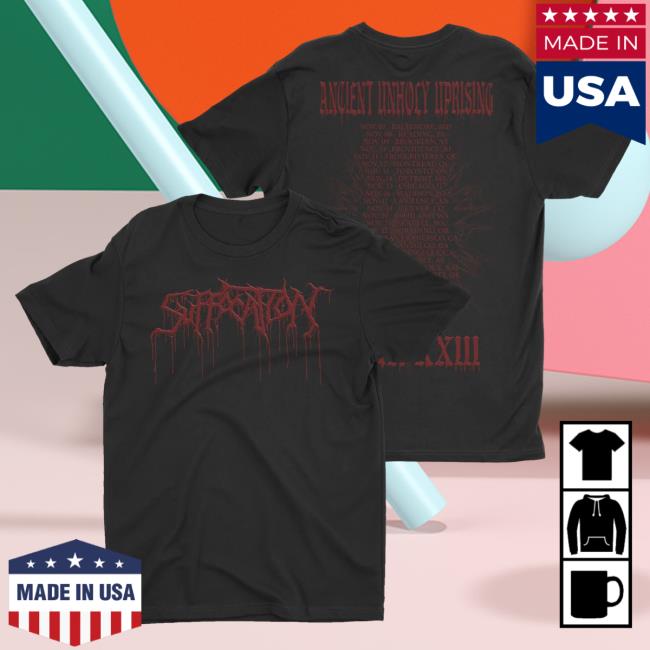 Official Night Shift Merch Indie Merch Store Suffocation - Ancient Unholy Uprising Tour '23 New Shirt Nightshiftmerch Indiemerchstore