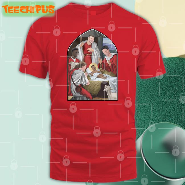 Victoriamscott Arsenal Nativity Christmas Jumper Shirts Adults Jesus And Saka Gunners
