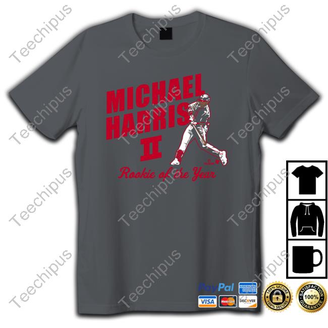 Breakingt Store Michael Harris Ii Rookie Of The Year Long Sleeve Shirt Michael Harris Ii Rookie Of The Year Sweatshirt