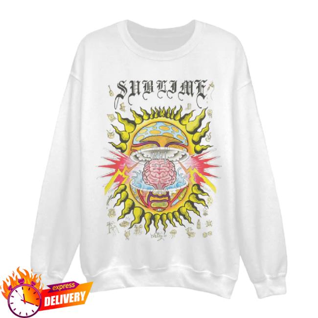 Original Mind-Blown Sun White Hoodie Sweatshirt Sublime Lbc Store
