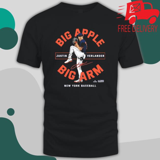 Justin Verlander Big Apple Big Arm New York Baseball Signatures Shirts