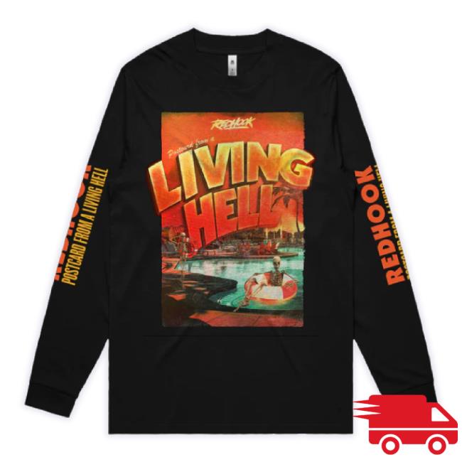 Original 24Hundred Merch Store Redhook Living Hell Longsleeve (Black) And Album Digital Download New Shirt 24Hundred Shop