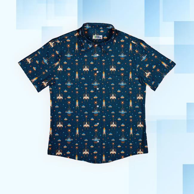 Official Space Retro Arcade Button Up Crewneck Sweatshirt