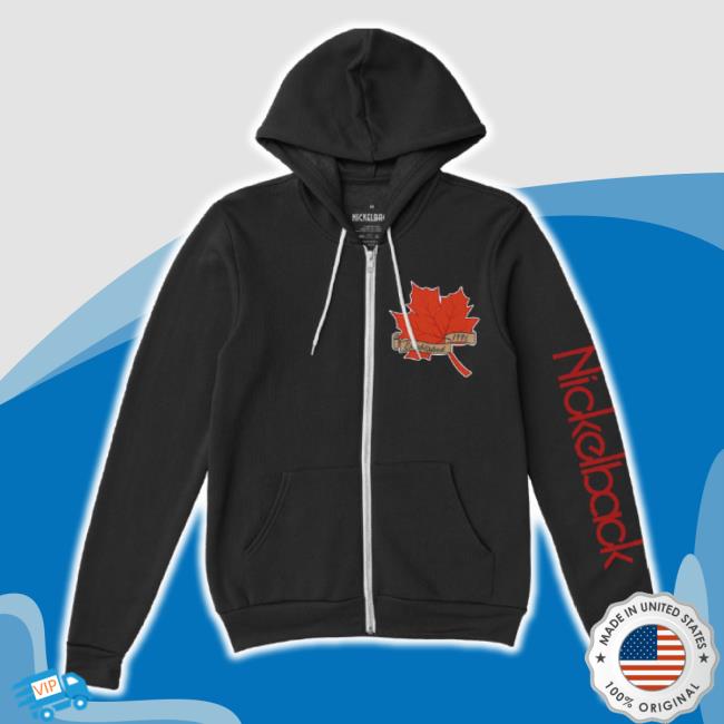 Trending Nickelback Shop Alberta Leaf Black Zip Unisex Sweatshirt Nickelback Store