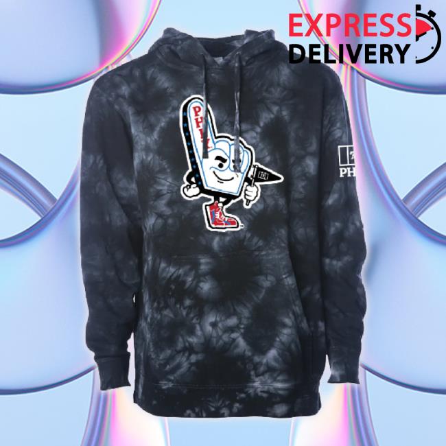 Official Phly Locker Merch Phly Knux Black Tie Dye Unisex Sweatshirt