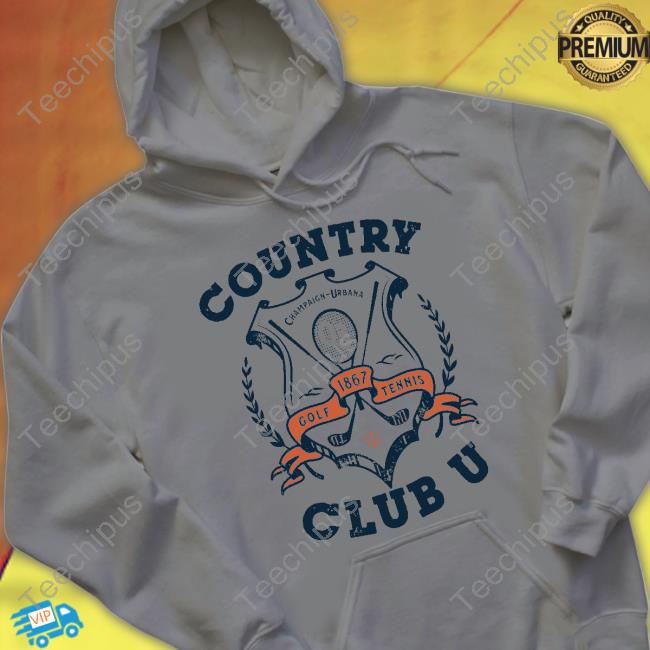 Country Champaign Urbana Golf 1867 Tennis Club U Hooded Sweatshirt