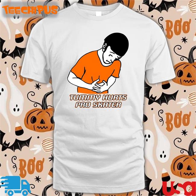 Tummy Hurts Pro Skater T Shirt White