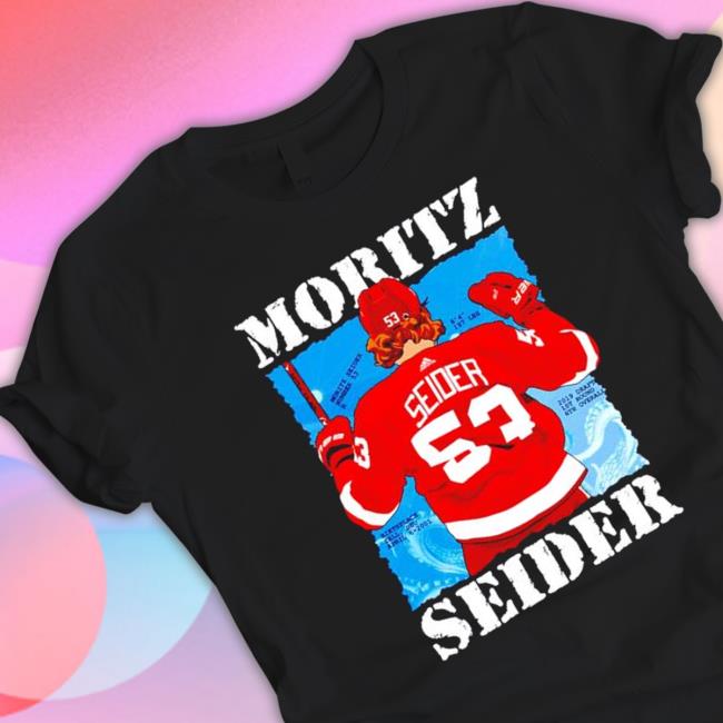 Perfect Moritz Detroit Red Wings Seider Ice Hockey T-shirt