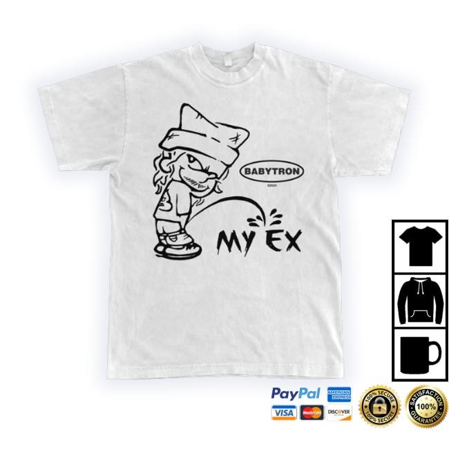 Official Trending Babytron Store Ex T-Shirt White Crewneck Sweatshirt