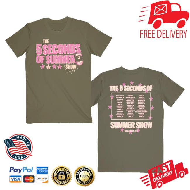 Official 5 Seconds Of Summer Tour Merch Store 5Sos Army Green Tee 5Sos Shop