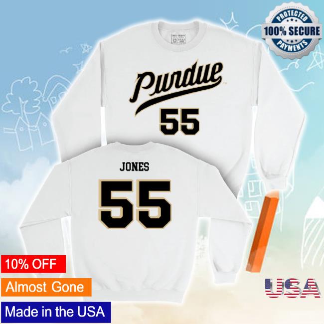 Trending Purdue Nil Store Merch Men's Basketball White Shirsey Crew T-Shirt - Lance Jones | #55 Purdue.Nil.Store Shop