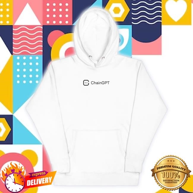 Original Chaingpt Rocket Hoodie White Chaingpt Store Merch Hooded Sweatshirt