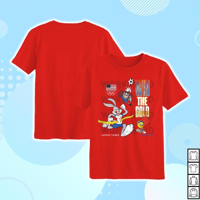 Trending Preschool Red Team Usa Looney Tunes Win The Gold Hoodie Sweatshirt Team Usa Shop