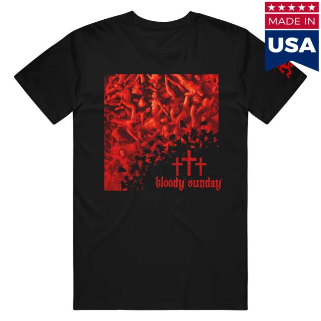 Official Psychopathic Merch Violent J Bloody Sunday Black Tee Psychopathicmerch