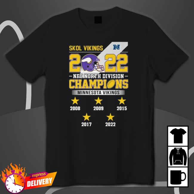 Minnesota Vikings Skol Vikings 2022 Nfc North Division Champions 2008-2022 Tee Shirt