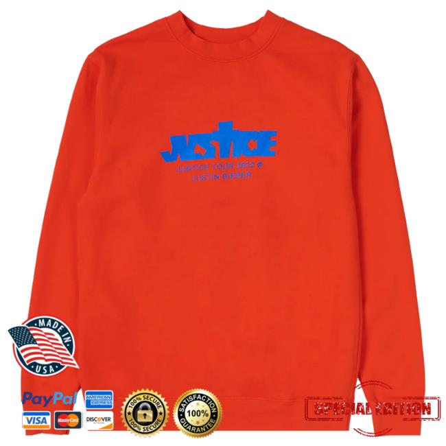 Official Justin Bieber Merch Store Shop Justin Bieber Justice Us & Canada Tour Orange Sweaters JustinBieber Apparel Clothing