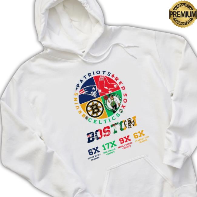 Original Boston City Of Champions Sport Team Logo Basketball Tee Shirt