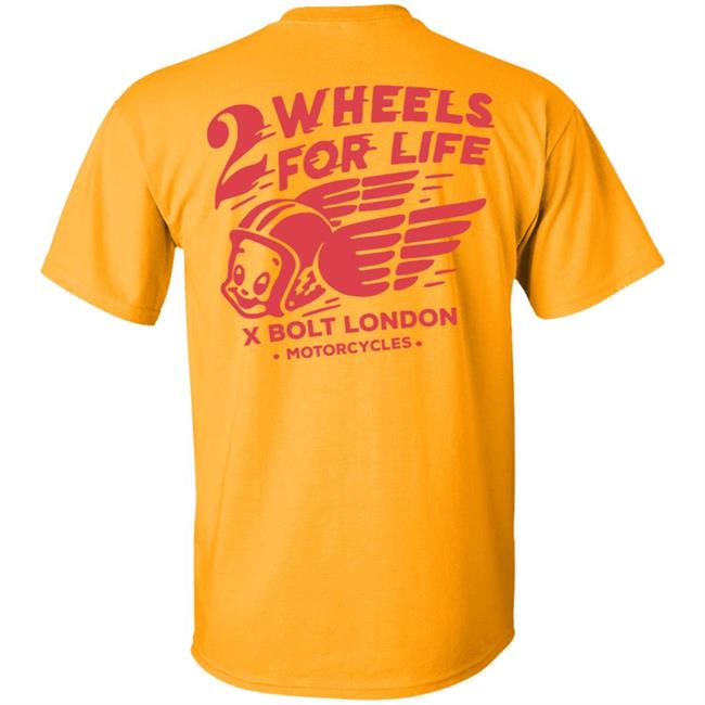 Forever Two Wheels - 2 Wheels for Life x Bolt tee shirt Forever Two Wheels - 2 Wheels for Life x Bolt tee shirt