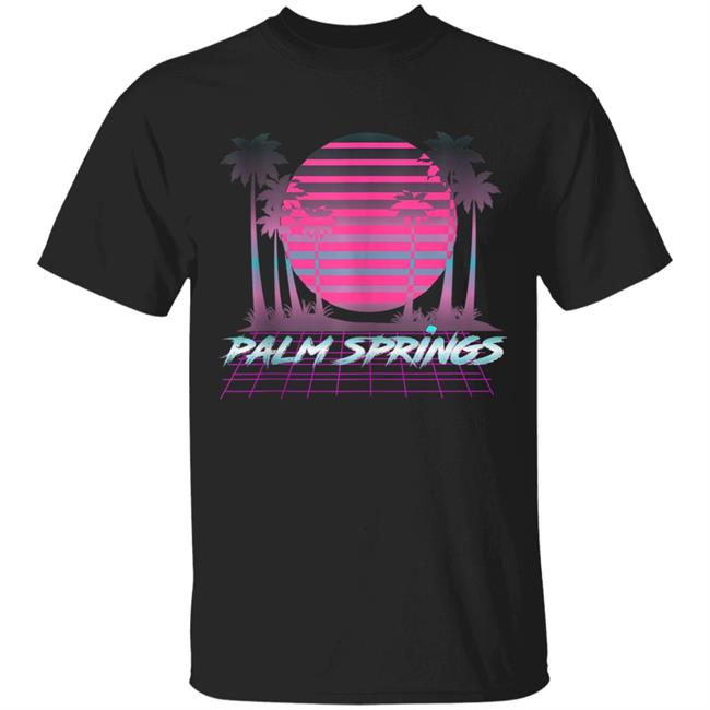 Palm Springs CA Vintage Retro 80s Vaporware Sunset Palm Tree Tank Top t shirt