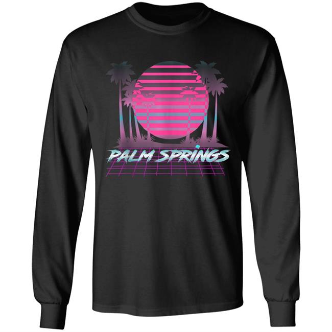 Palm Springs CA Vintage Retro 80s Vaporware Sunset Palm Tree Tank Top t shirt Palm Springs CA Vintage Retro 80s Vaporware Sunset Palm Tree Tank Top t shirt