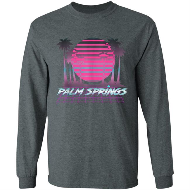 Palm Springs CA Vintage Retro 80s Vaporware Sunset Palm Tree Tank Top t shirt Palm Springs CA Vintage Retro 80s Vaporware Sunset Palm Tree Tank Top t shirt