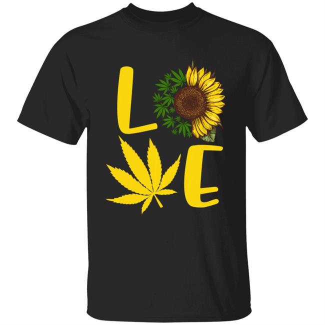 Love weed sunflower love cannabis pullover t shirt