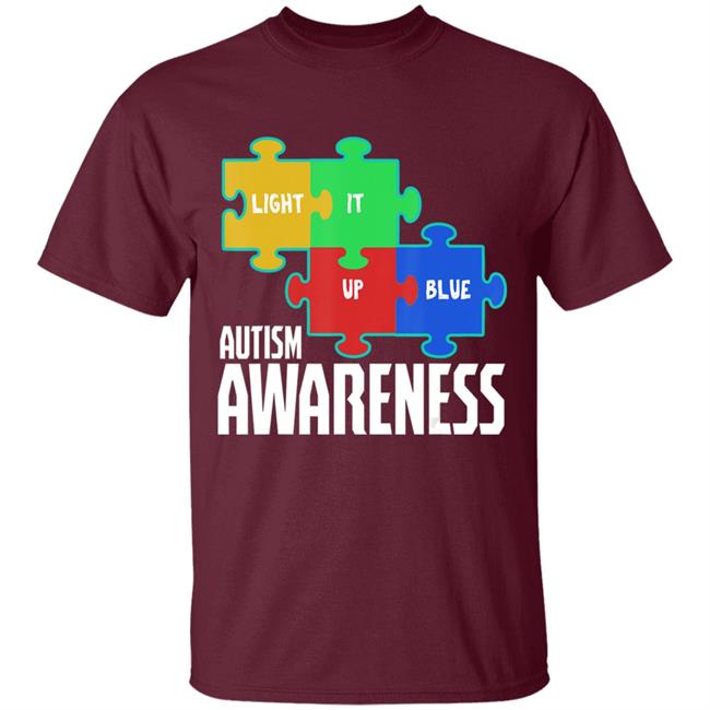 Light it up blue puzzle inspirational autism awareness gift t shirt Light it up blue puzzle inspirational autism awareness gift t shirt