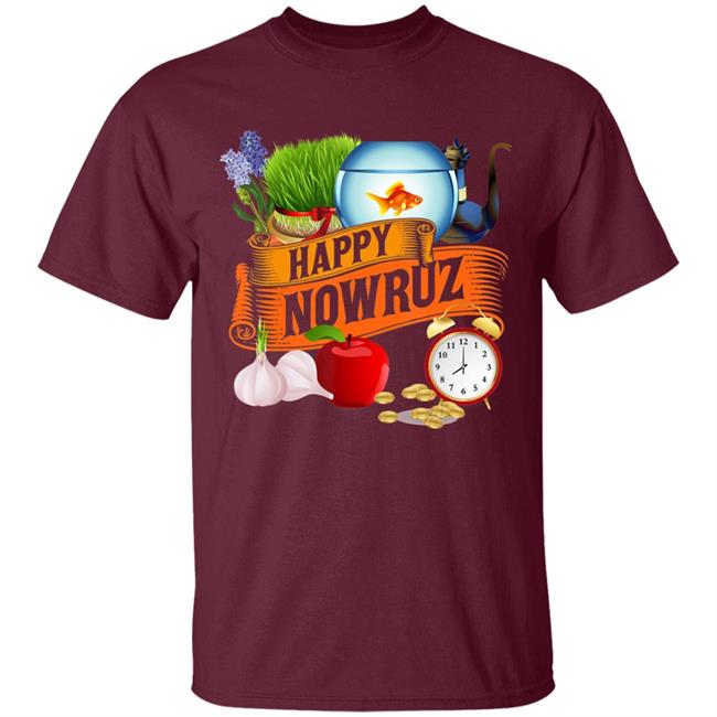 Happy Nowruz Iranian Persian New Year Haft-Seen Arrangement T-Shirt Happy Nowruz Iranian Persian New Year Haft-Seen Arrangement T-Shirt