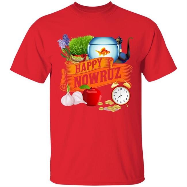 Happy Nowruz Iranian Persian New Year Haft-Seen Arrangement T-Shirt Happy Nowruz Iranian Persian New Year Haft-Seen Arrangement T-Shirt