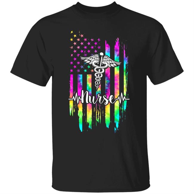 Hippie nurse american flag tie dye nurse patriotic gift sweatshirt