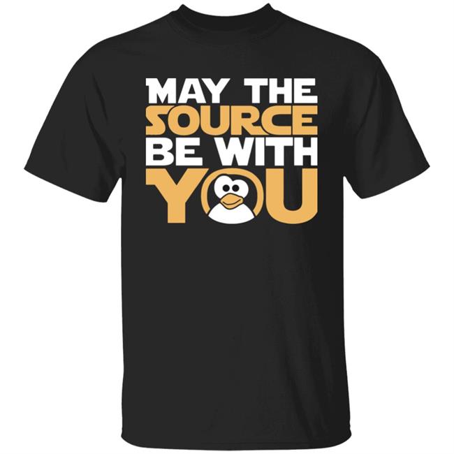 Star Wars T-shirt Men Linux T Shirt May The Source Be With You Tux Tops Tees Penguin Programmer Funny Tshirt Star Force Letter
