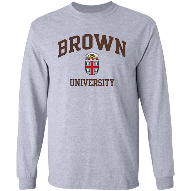 Brown University Men's Crew-Neck Sweatshirt-White Brown University Men's Crew-Neck Sweatshirt-White