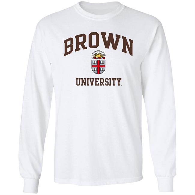 Brown University Men's Crew-Neck Sweatshirt-White Brown University Men's Crew-Neck Sweatshirt-White