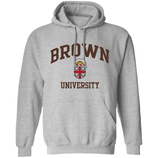 Brown University Men's Crew-Neck Sweatshirt-White Brown University Men's Crew-Neck Sweatshirt-White