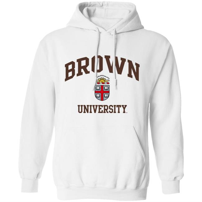 Brown University Men's Crew-Neck Sweatshirt-White Brown University Men's Crew-Neck Sweatshirt-White