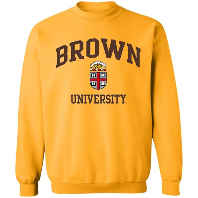 Brown University Men's Crew-Neck Sweatshirt-White Brown University Men's Crew-Neck Sweatshirt-White