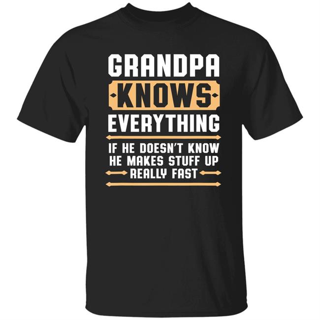 Mens grandpa knows everything pops grandpa christmas gift t shirt