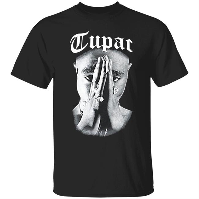 Tupac Shirt. Celebrate one of hip-hop's greatest legends with the Cross Colours x Tupac Praying Hand black t-shirt. Featuring a praying-hands picture of Tupac Shakur with large "Tupac" script overlaid, this black tee is a perfect tribute to the late rapper. Hoodie, Sweatshirt Plus Size