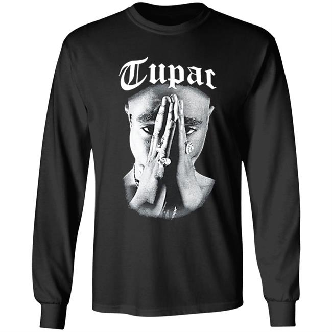 Tupac Shirt. Celebrate one of hip-hop's greatest legends with the Cross Colours x Tupac Praying Hand black t-shirt. Featuring a praying-hands picture of Tupac Shakur with large "Tupac" script overlaid, this black tee is a perfect tribute to the late rapper. Hoodie, Sweatshirt Plus Size Tupac Shirt. Celebrate one of hip-hop's greatest legends with the Cross Colours x Tupac Praying Hand black t-shirt. Featuring a praying-hands picture of Tupac Shakur with large "Tupac" script overlaid, this black tee is a perfect tribute to the late rapper. Hoodie, Sweatshirt Plus Size