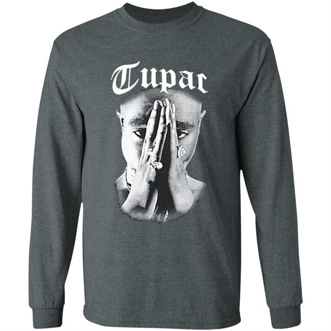 Tupac Shirt. Celebrate one of hip-hop's greatest legends with the Cross Colours x Tupac Praying Hand black t-shirt. Featuring a praying-hands picture of Tupac Shakur with large "Tupac" script overlaid, this black tee is a perfect tribute to the late rapper. Hoodie, Sweatshirt Plus Size Tupac Shirt. Celebrate one of hip-hop's greatest legends with the Cross Colours x Tupac Praying Hand black t-shirt. Featuring a praying-hands picture of Tupac Shakur with large "Tupac" script overlaid, this black tee is a perfect tribute to the late rapper. Hoodie, Sweatshirt Plus Size