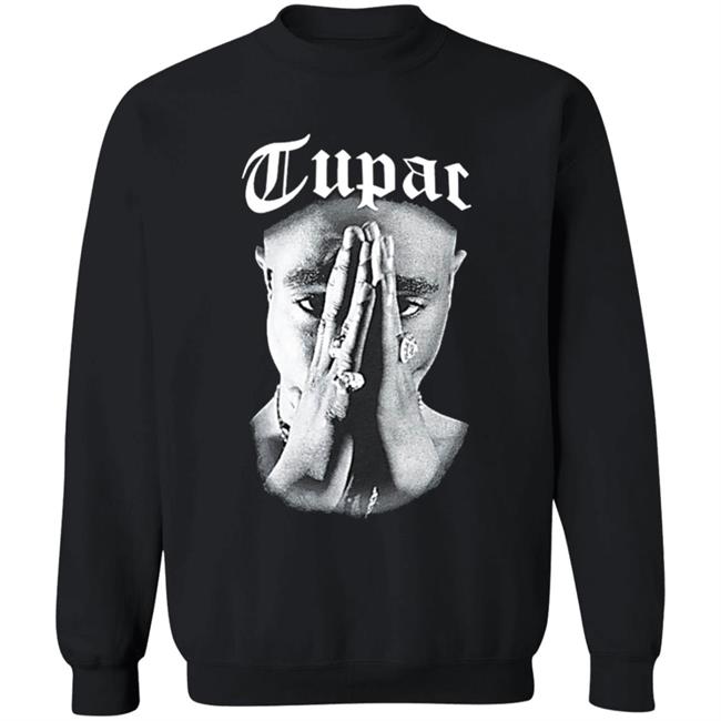 Tupac Shirt. Celebrate one of hip-hop's greatest legends with the Cross Colours x Tupac Praying Hand black t-shirt. Featuring a praying-hands picture of Tupac Shakur with large "Tupac" script overlaid, this black tee is a perfect tribute to the late rapper. Hoodie, Sweatshirt Plus Size Tupac Shirt. Celebrate one of hip-hop's greatest legends with the Cross Colours x Tupac Praying Hand black t-shirt. Featuring a praying-hands picture of Tupac Shakur with large "Tupac" script overlaid, this black tee is a perfect tribute to the late rapper. Hoodie, Sweatshirt Plus Size