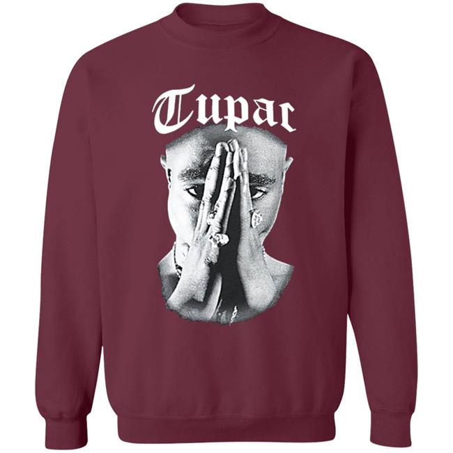 Tupac Shirt. Celebrate one of hip-hop's greatest legends with the Cross Colours x Tupac Praying Hand black t-shirt. Featuring a praying-hands picture of Tupac Shakur with large "Tupac" script overlaid, this black tee is a perfect tribute to the late rapper. Hoodie, Sweatshirt Plus Size Tupac Shirt. Celebrate one of hip-hop's greatest legends with the Cross Colours x Tupac Praying Hand black t-shirt. Featuring a praying-hands picture of Tupac Shakur with large "Tupac" script overlaid, this black tee is a perfect tribute to the late rapper. Hoodie, Sweatshirt Plus Size